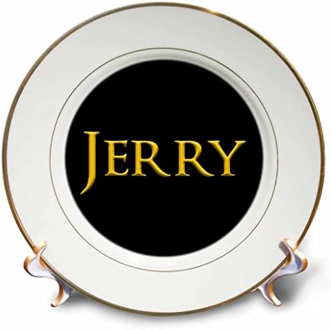 Amerika'da 3dRose Jerry Zarif Kız Bebek Adı. Siyah Tılsım Plakalarında Sarı (cp_356428_1)